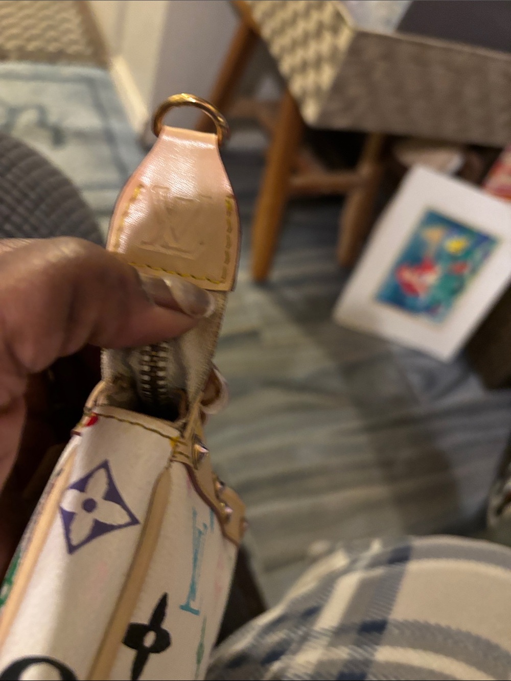 Louis Vuitton Multicolor Monogram White Canvas Wristlet - Picture 5 of 8